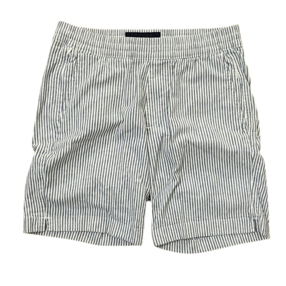Abercrombie & Fitch Blue Striped Cotton Linen Shorts Womens Size Small